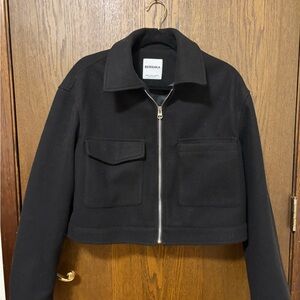 Bershka Black Wool-Blend Jacket